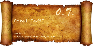 Oczel Teó névjegykártya